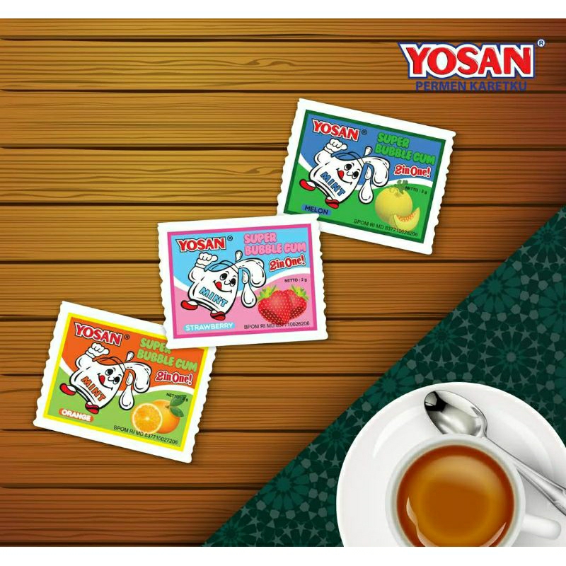 

[ 1 KARTON ] Permen Karet Yosan 2in1 isi 960 pcs BPOM / Permen Karet Jadul / Bubble Gum