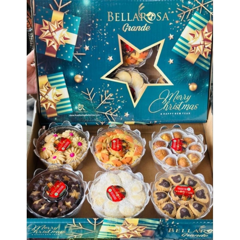 

KUE KERING NATAL BELLAROSA GRANDE HAMPERS KADO TERLARIS/BHN PREMIUM KUALITAS/6 TOPLES/PARCEL REDI