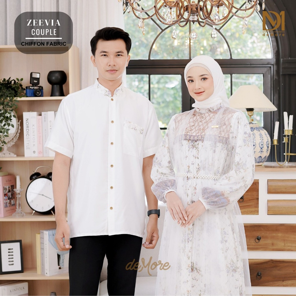 Set Lebaran Pasangan | Dress Raya Lebaran | Baju Couple Pasangan Kekinian | Set Couple - Demore Zeev
