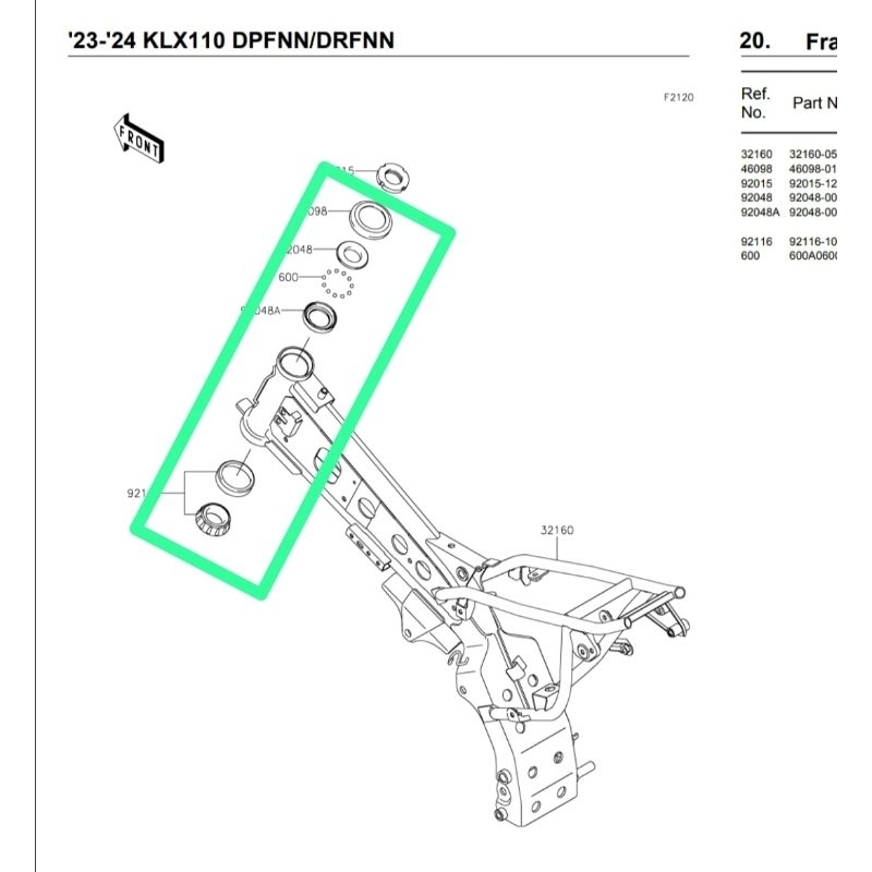 KOMSTIR KLX 110 ORIGINAL KAWASAKI