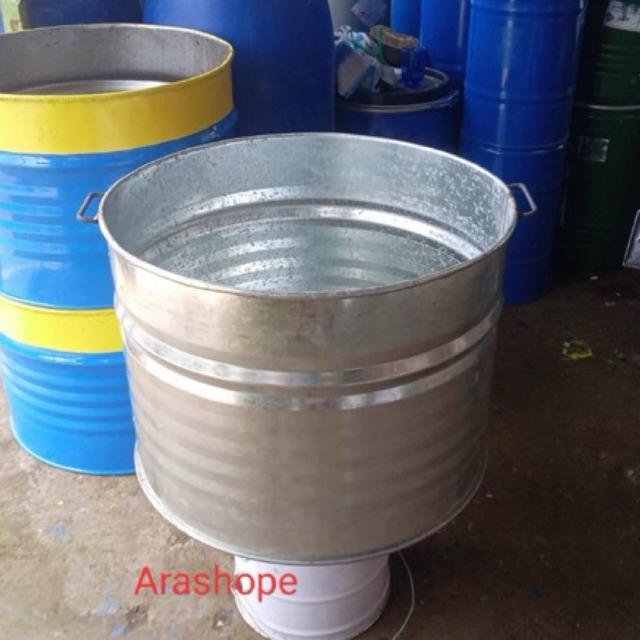 tong sampah drum galvanis/pot bunga/tanaman/tempat bakar sampah 100 liter