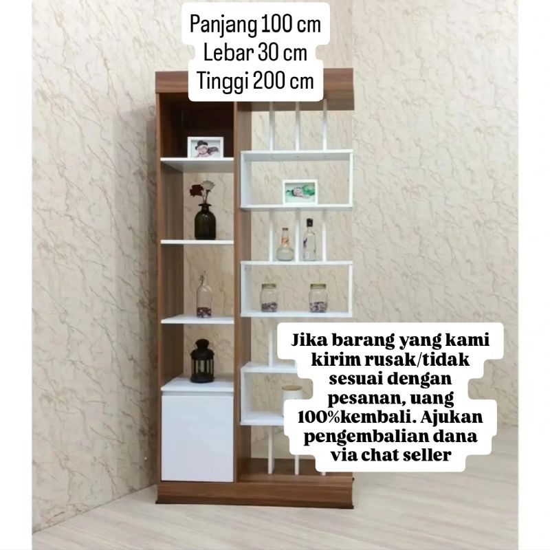 Rak penyekat ruangan tamu minimalis | Partisi ruangan