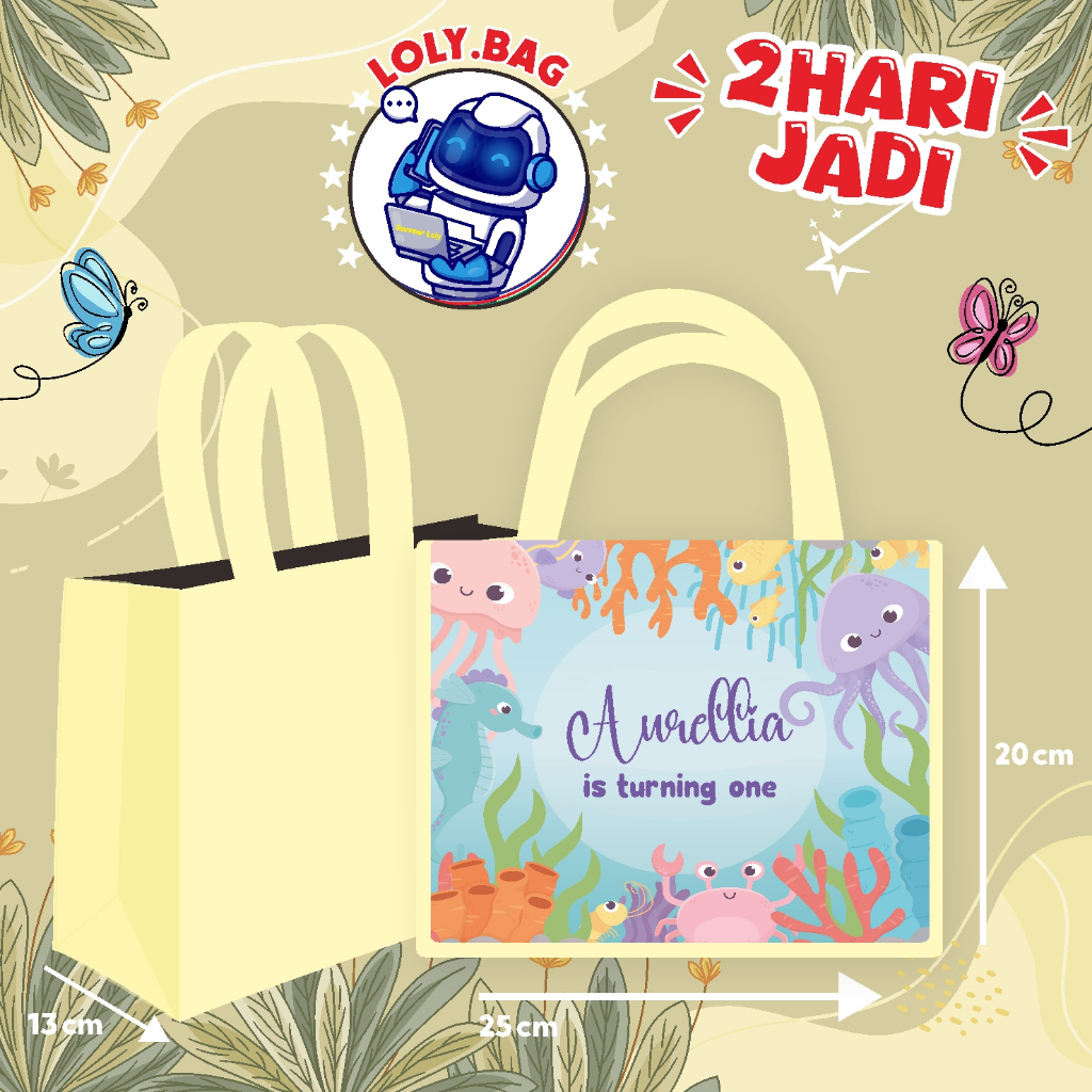 

Tas Ultah / Tas Ulang Tahun Murah/Goodie bag murah/souvenir ultah/Tas tema Under Sea/ Hewan Bawah Laut