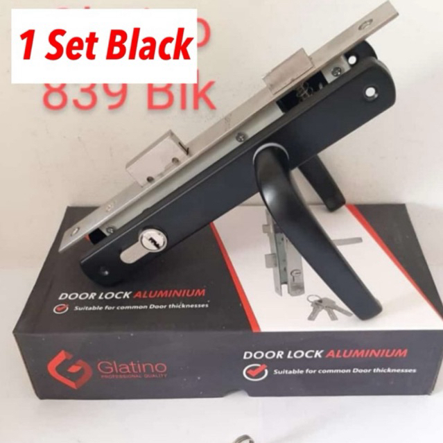 kunci pintu alumunium 20 mm lhp 20 mm black/ kunci pintu alumunium 20 mm putih hitam handle gagang P