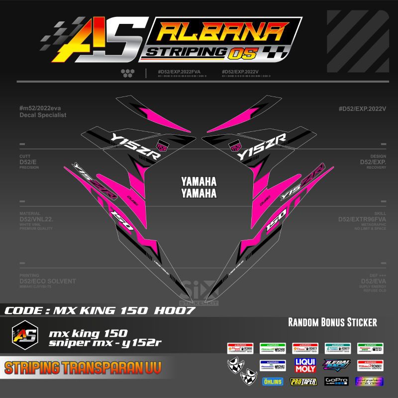 STIKER TRANSPARAN Y15ZR TRANSPARAN/STRIPING EXCITER 150/Y15ZR/EXCITER 150