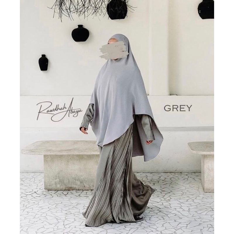 NWT Defect Grade 1 Rawdhah Abaya Regent Grey size LXL - Itsar Syari