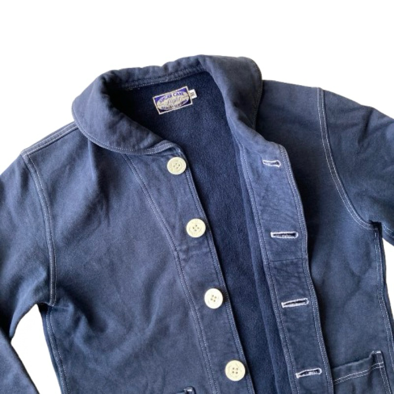 SUGAR CANE SHAWL COLLAR DECK JACKET / SEAMAN USN US NAVY WWII ERA