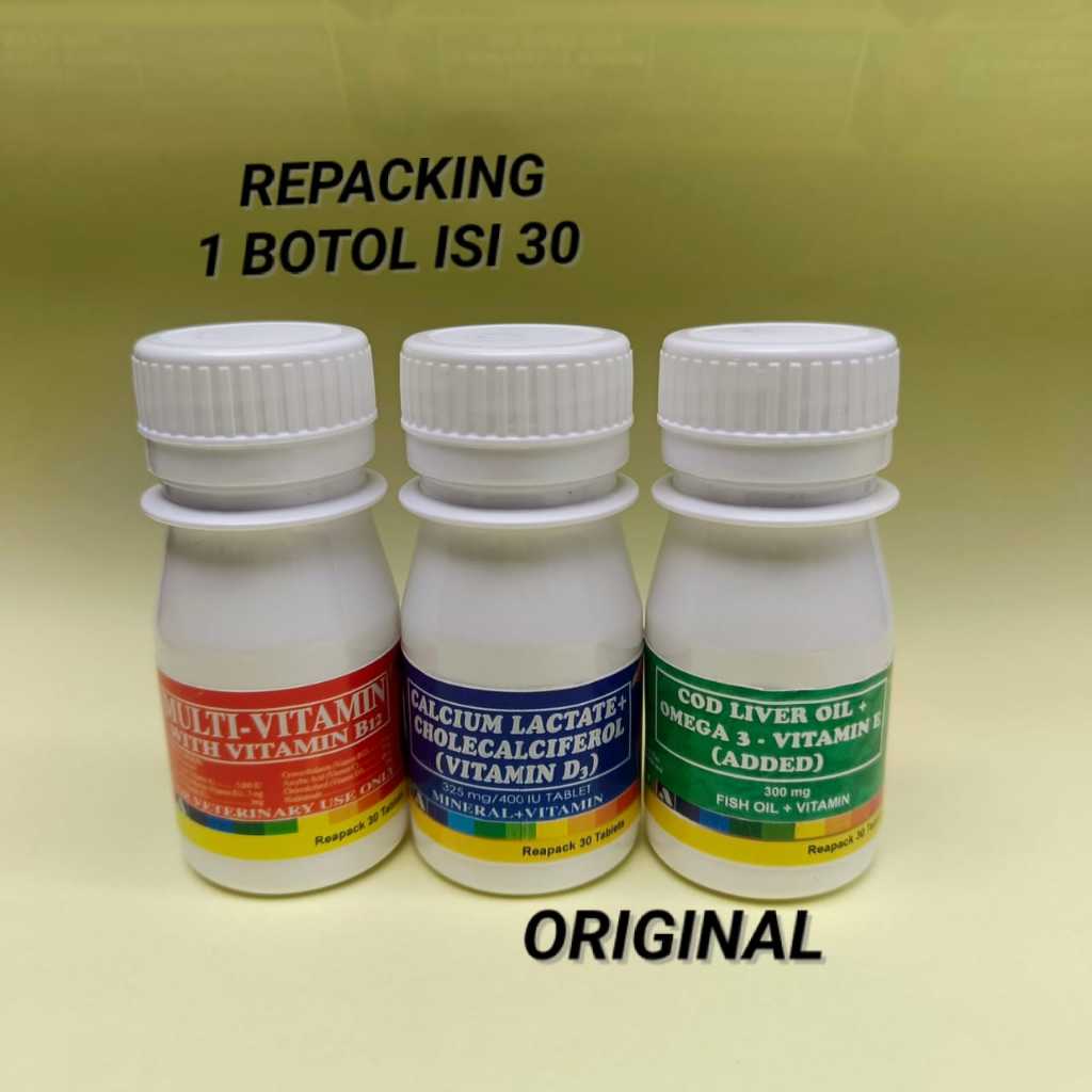 CALCIUM LACTATE -  MULTIVITAMIN - COD LIVER 30 BUTIR AYAM PHILIPINA FILIPIN FILIPINA