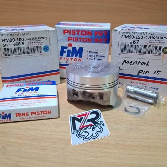 FIM90/PISTON KIT//SEHER SET RING BORE UP PEN 15 MM 65,5/66/66,5/67/67,5/68 MM YAMAHA MIO XB SPORTY/S
