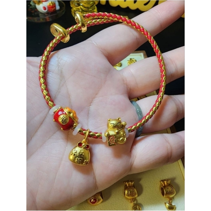 Kode MONEY BAG - PADUAN EMAS / Sandgold S999 Charm / Liontin Anti Karat untuk Gelang Crystal / Gelan
