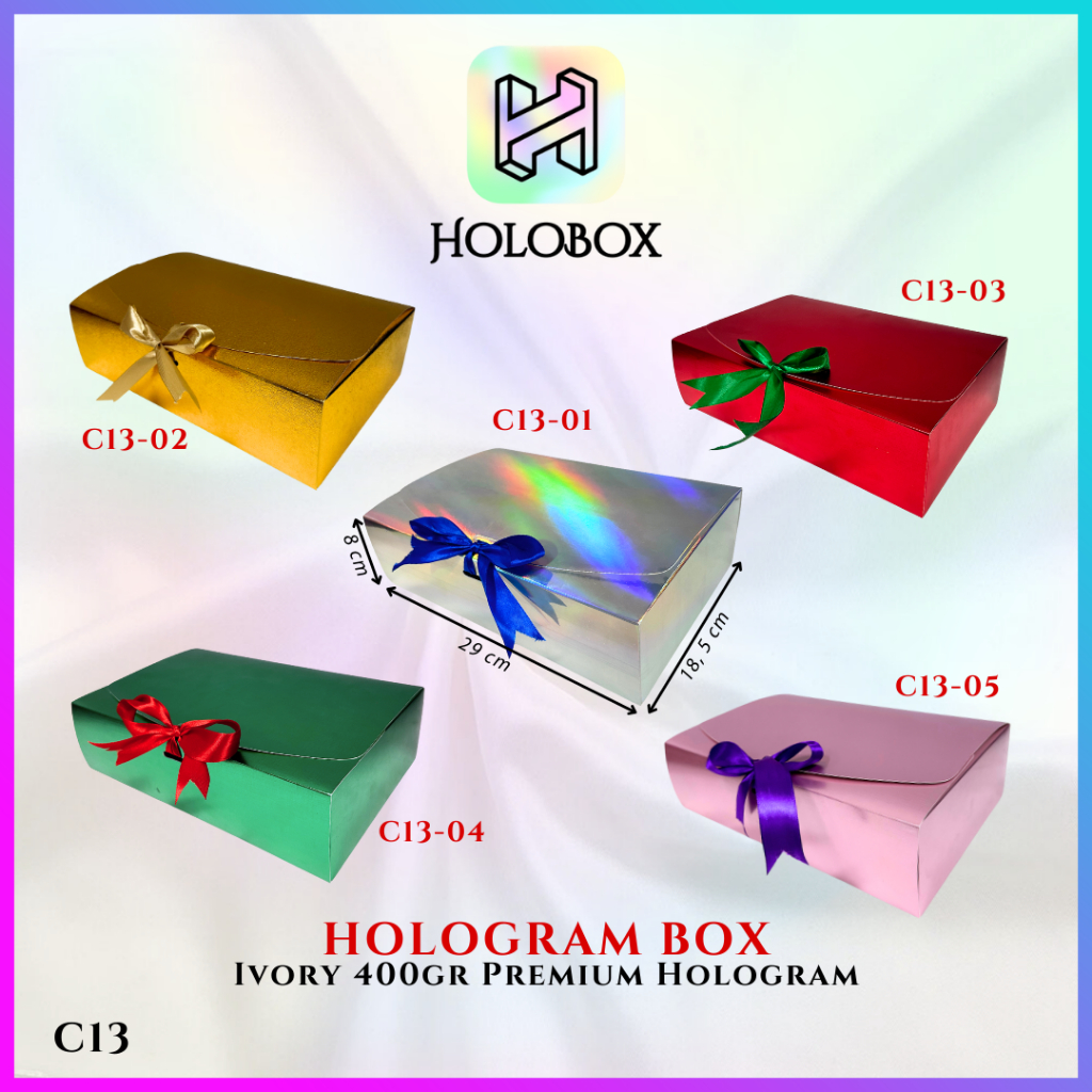 

Box Hampers Aesthetic / Box Kado / Box Souvenir Hologram /C13