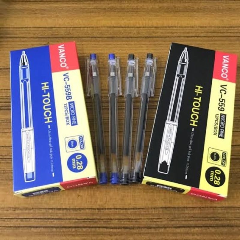 

[ PAK ] Bolpen Pen Gel Pulpen Pena Vanco VC-559 Hi-Tech Hitech 0.28mm