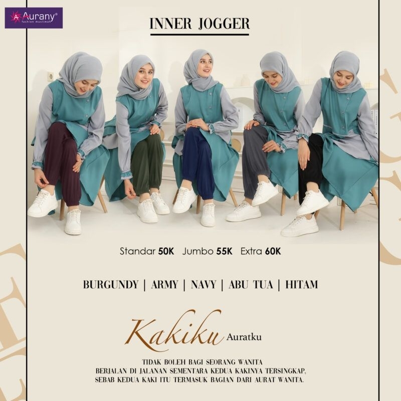 Airany Inner Dewasa Jogger Celana Panjang Daleman Gamis Katun Tebal Adem