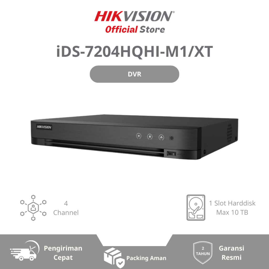 HIKVISION - iDS-7204HQHI-M1/XT DVR 4-ch 1080p 1U H.265 AcuSense Original