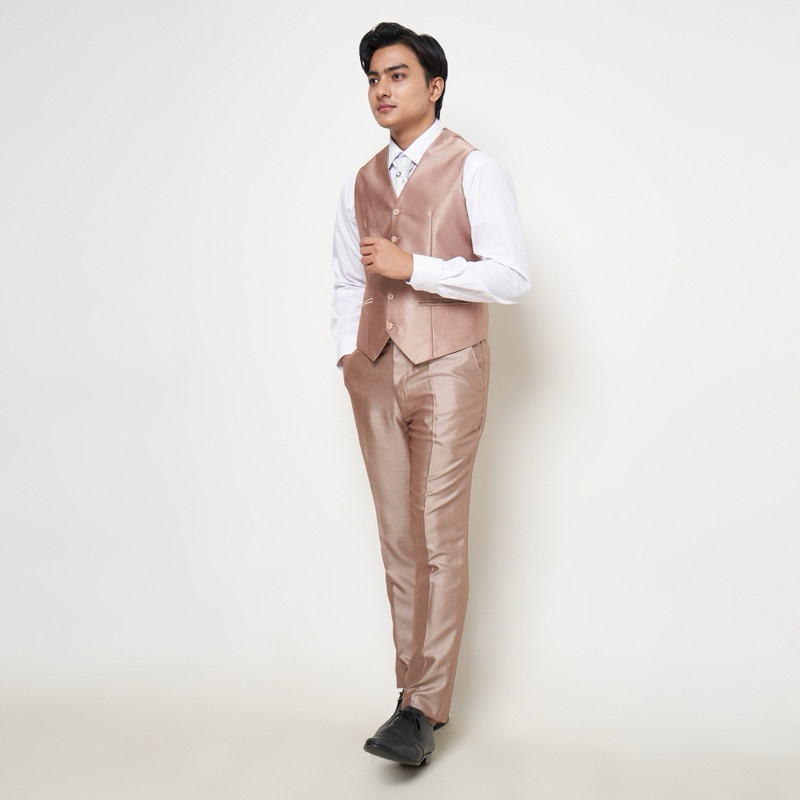 KUALITAS SUPER Rompi Pengantin Rompi Wedding Vest Nikah Rompi Pria dalaman jas Semi Formal Hitam