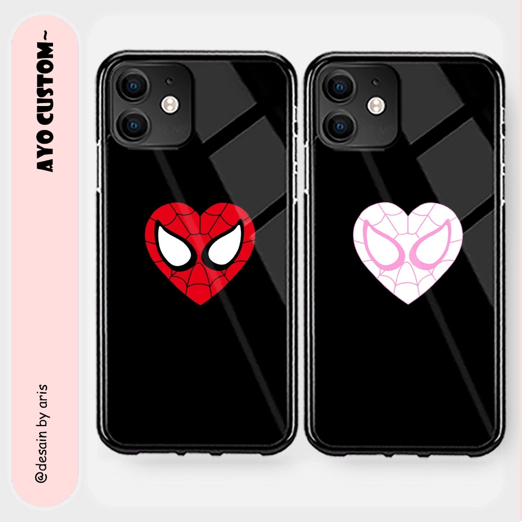Custom case Couple LOVE SPIDERMAN & GWEN - Hardcase 2D glossy ready for all type hp....