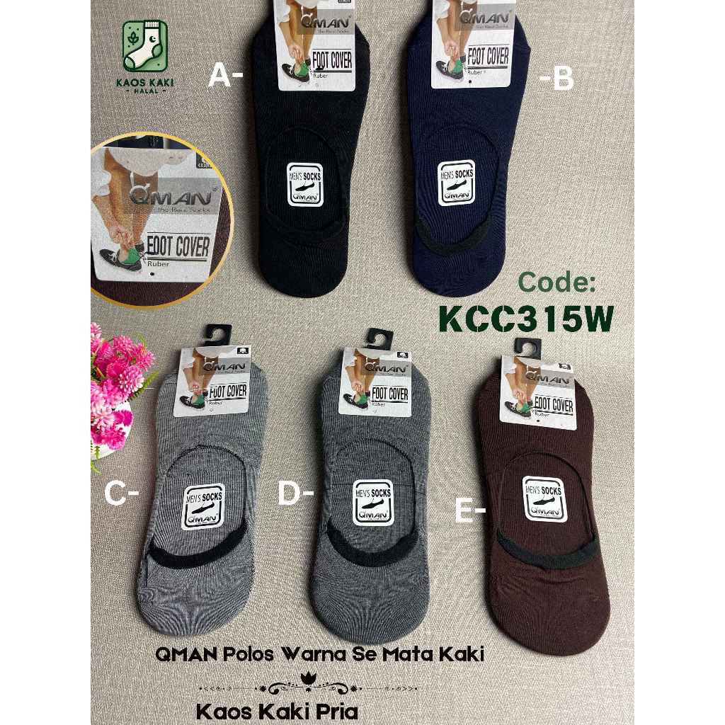 Kaos Kaki Pendek Semata Kaki Dewasa Polos Warna Warni | Qman Socks | Kos Kaki
