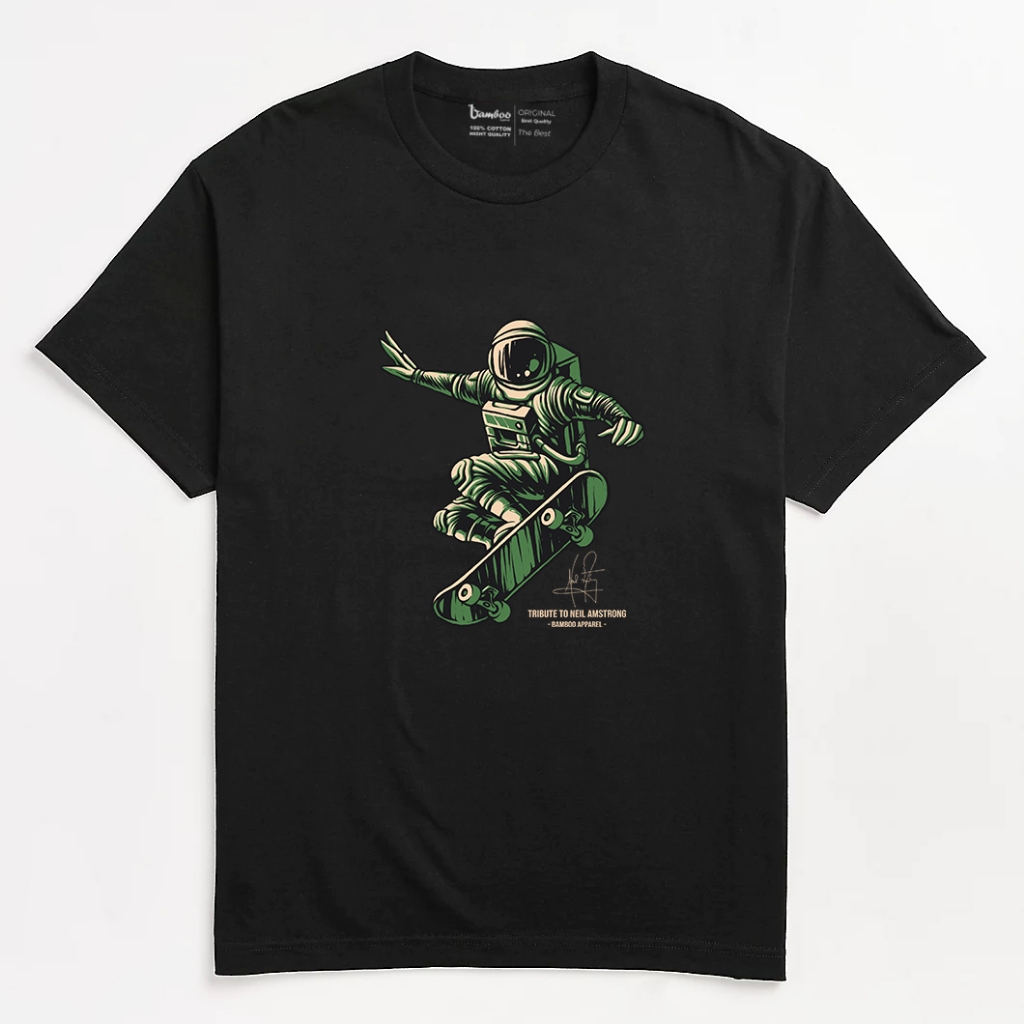 Kaos Pria / Baju Kaos Pria / Kaos Distro Pria Keren Dewasa Cowok Laki Laki Keren Astronot Hitam