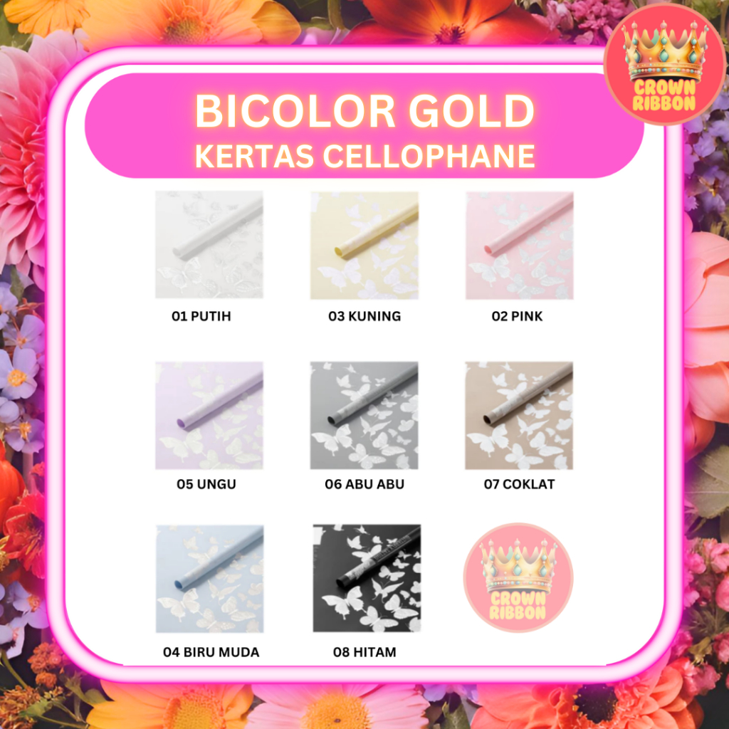 

(20 LEMBAR) BUTTERFLY KUPU KUPU - Flower Wrapping Cellophane / Kertas Buket Bunga Hand Bouquet