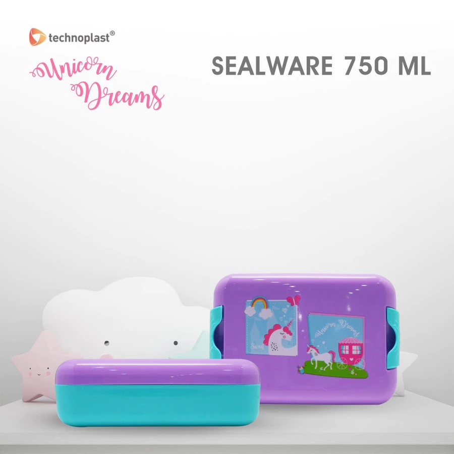 Technoplast Unicorn Dreams Sealware 750ml / Kotak Bekal Makan