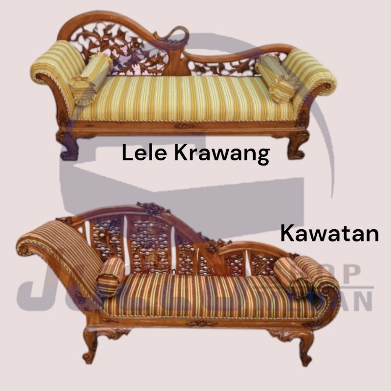 [ Jucco ] Sofa Santai Mahabrata Jepara Murah - Sofa Tamu Kayu Jepara - Kursi Santai Jati Mewah - Med