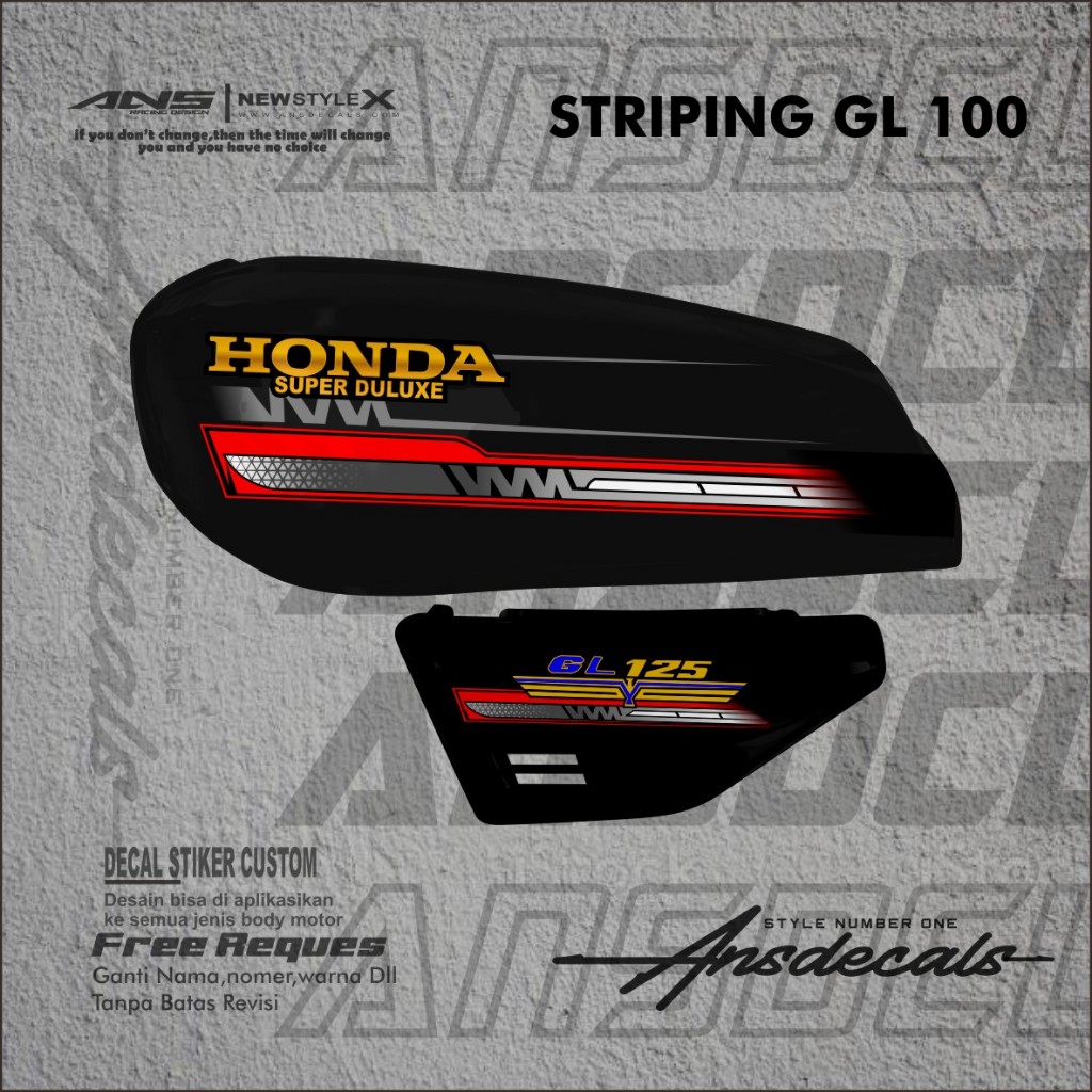 STRIPING STIKER LIS VARIASI HONDA GL 100 GL STRIPING VARIASI HONDA GL 100