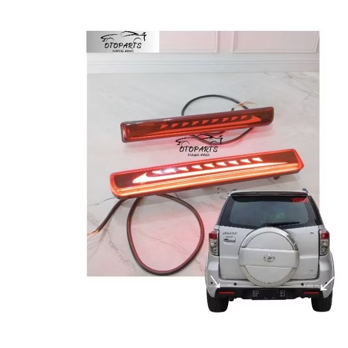 LAMPU REFLEKTOR LAMPU BUMPER BELAKANG LAMPU MERAH MOBIL TOYOTA RUSH TAHUN 2012- 2017