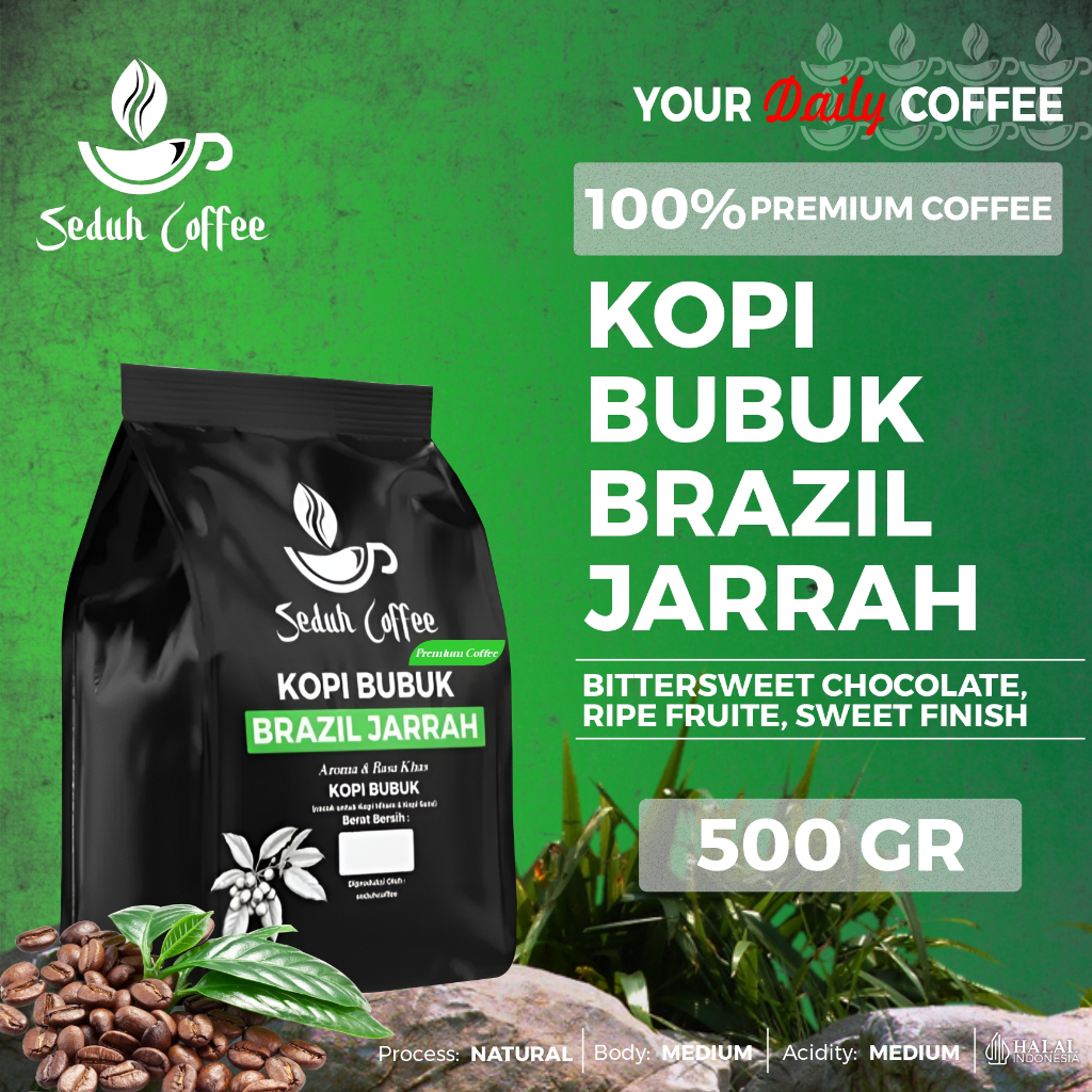 

SEDUH- Bubuk Kopi Bubuk Brazil Jarrah siap seduh 500gr