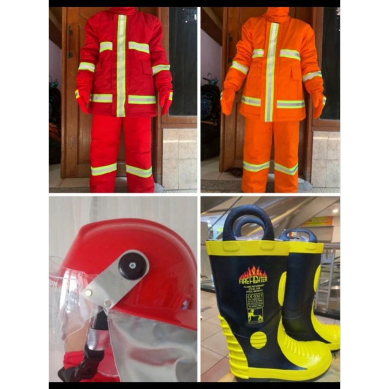 Baju Pemadam Kebakaran / Paket Fire Suit Damkar Lengkap1 set baju pemadam