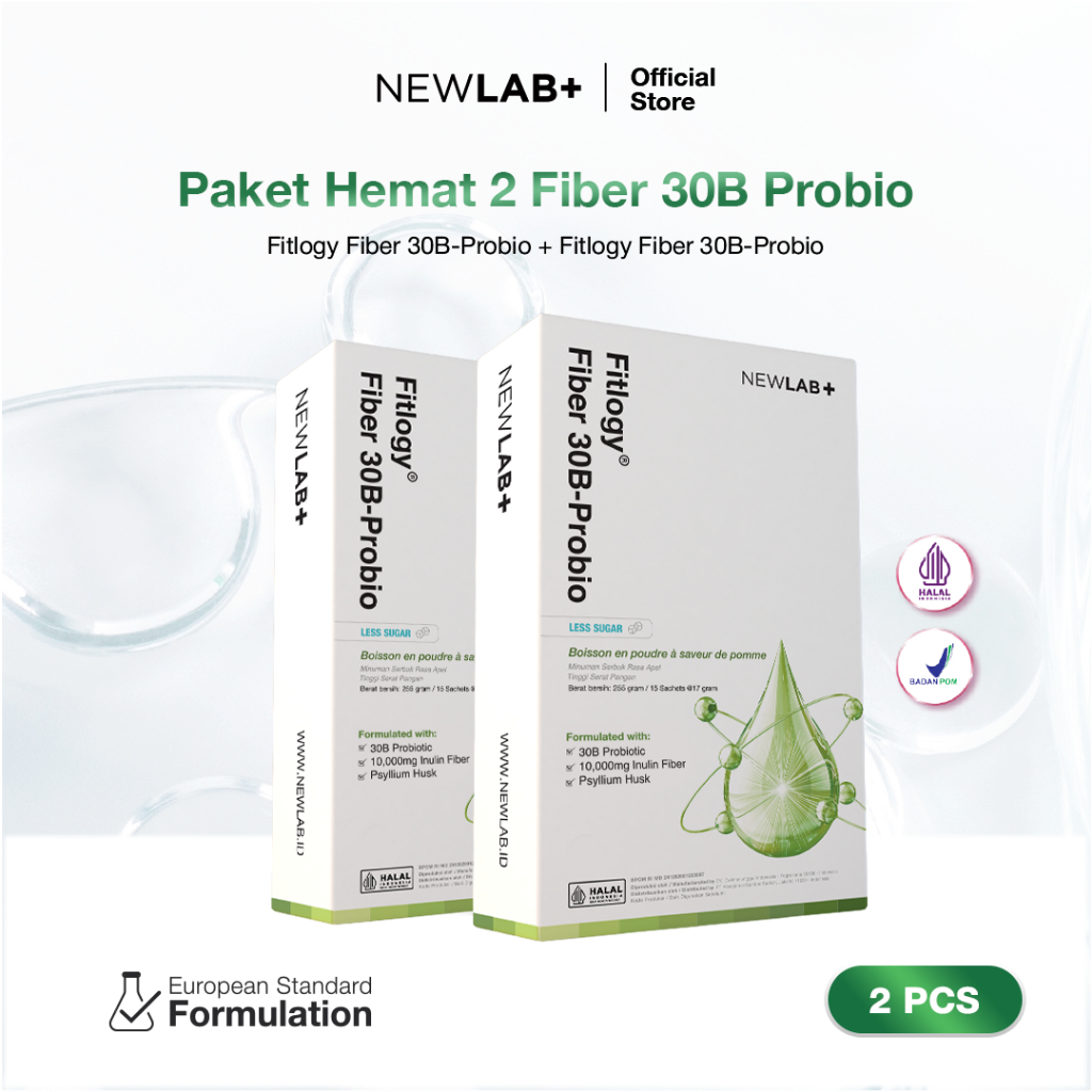 

NEWLAB Paket 2 Box Fitlogy Apple 30B Drink | Minuman Serbuk Rasa Apple Mint 30 Sachet