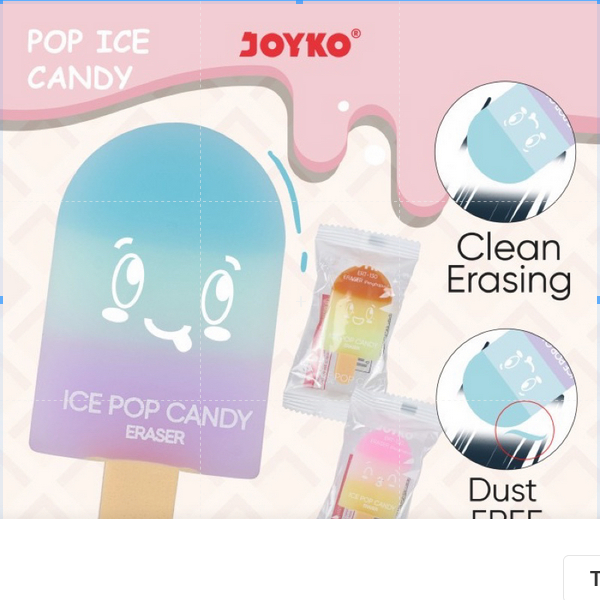 

( 1 PACK ) Penghapus Eraser Joyko ERT-130 Pop Ice Candy 1 PACK ISI 24 BIJI
