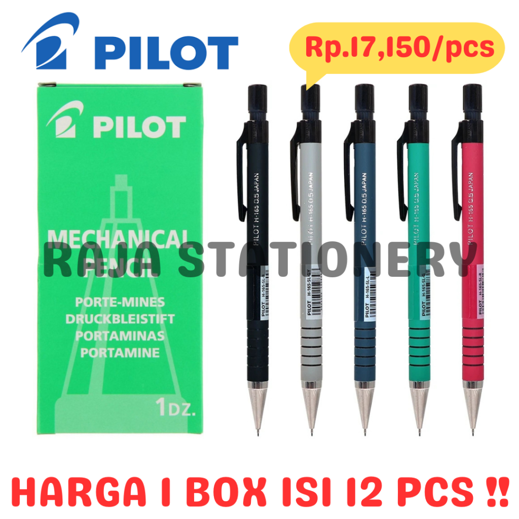 

PILOT MECHANICAL PENCIL 0.5 CLICKER PENSIL MEKANIK PILOT H-165 0.5 H165 BOX LUSIN [12PCS]