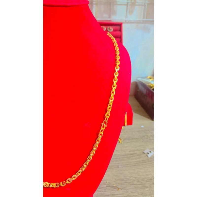 kalung nori jumbo lapis emas balut kristal 24 k
