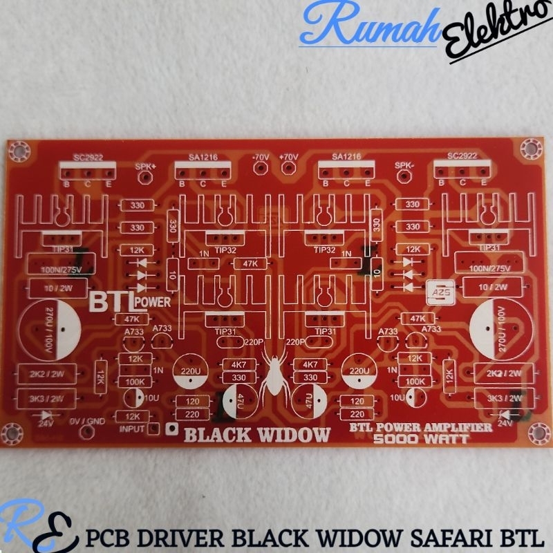 PCB DRIVER BLACK WIDOW 5000W SAFARI PMPO BTL