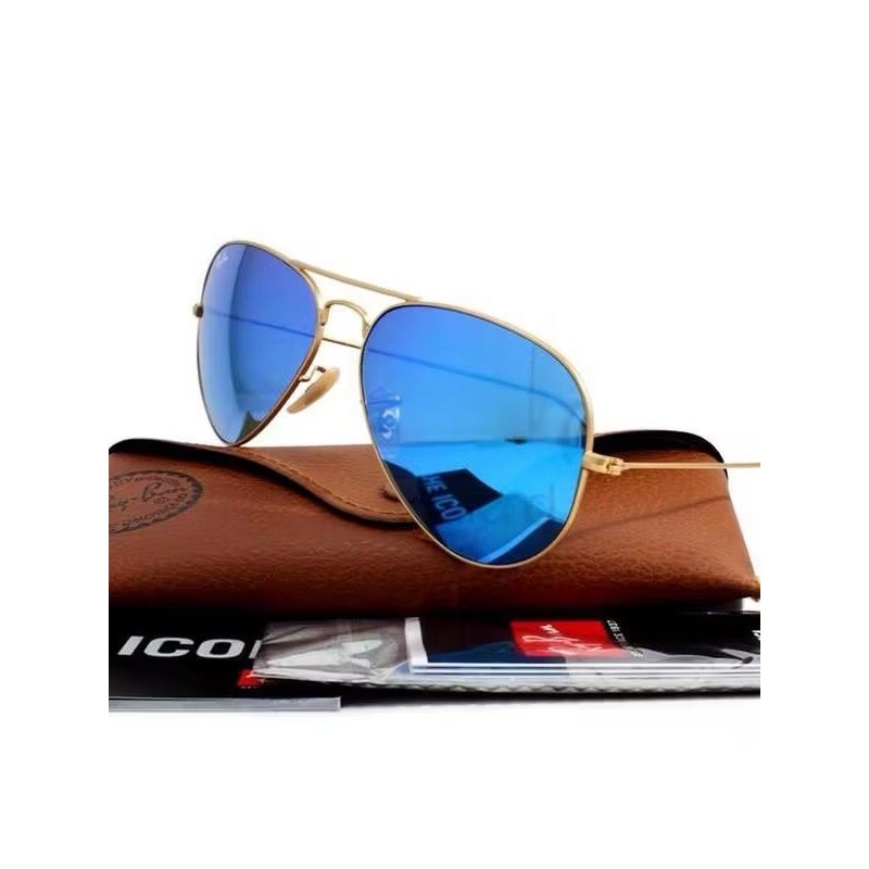 KACAMATA ORIGINAL RAYBAN AVIATOR RB3025 SMALL 58 GOLD MIRROR BLUE ORIGINAL
