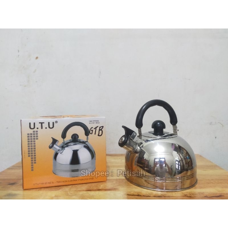 Ceret UTU Stainless Steel 3 Liter / Ceret Air Panas Kecil / Teko Siul Stainless Steel Kecil / Kettle
