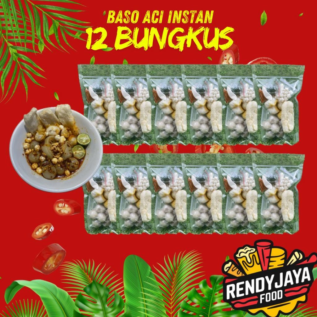 

Paket 12 Bungkus Baso Aci Instan Pedas HomeMade Murah Khas Bandung