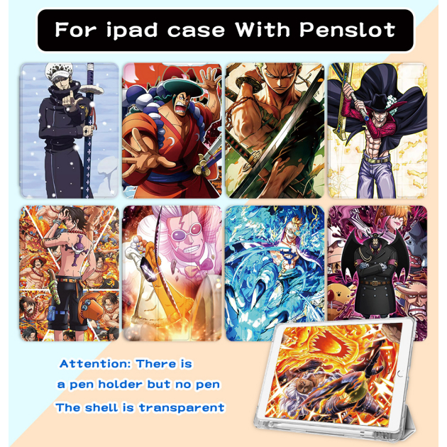 One Piece IPad Air 5 Case  with pen slot 7 8 911 Apple 10.2 tablet 2020 Pro 11 9.7 shell air3/4 sili