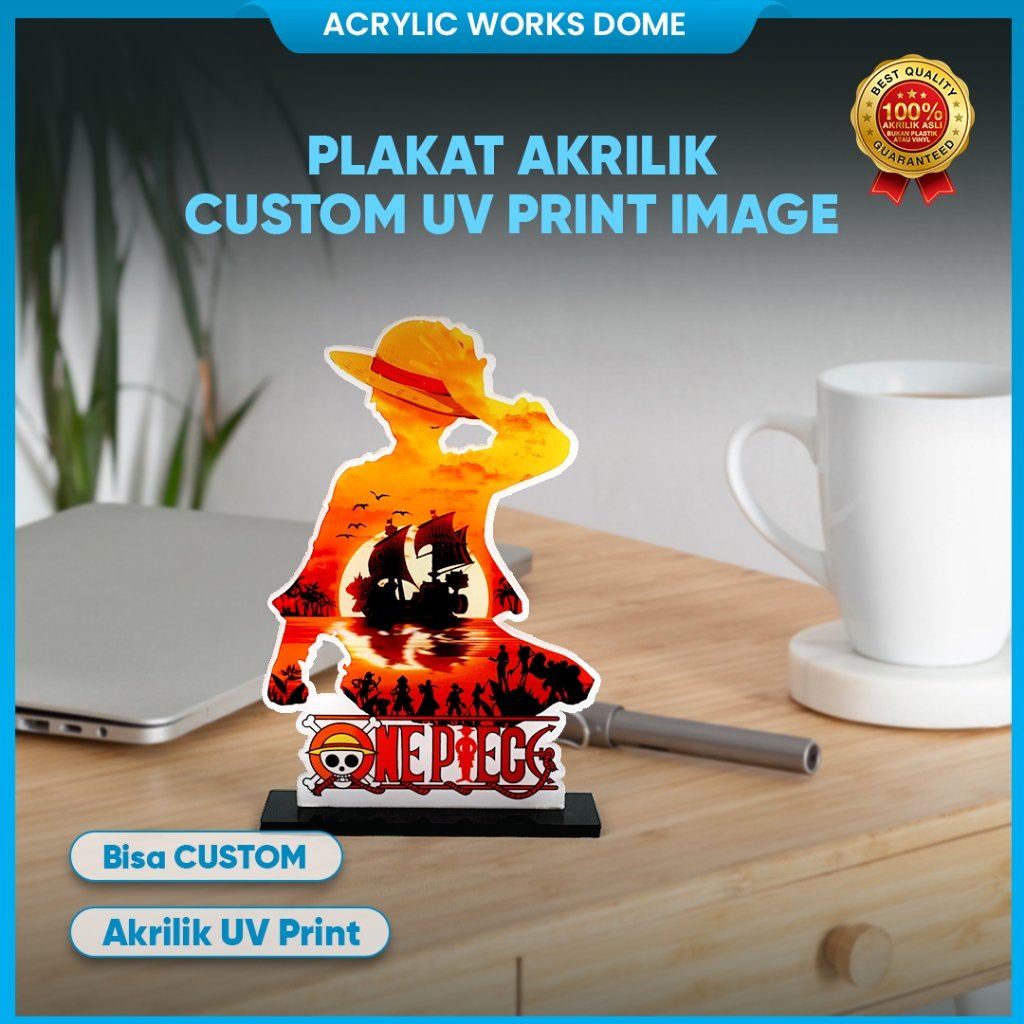 Plakat Akrilik Custom Print UV Plakat Custom Image One Piece Murah