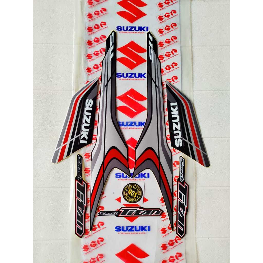 STRIPING STIKER STICKER LIST BODY BODI SUZUKI SMASH TITAN 115 2012 MERAH ORIGINAL ORISINIL ORI ASLI 
