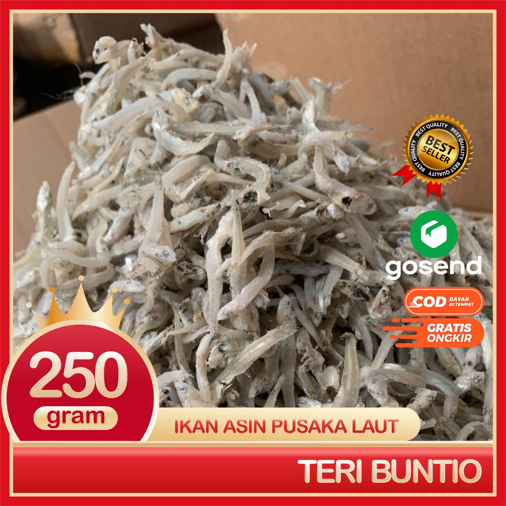 

Teri Buntio Ikan Asin Teri Super Bersih Dan Segar 250 Gram