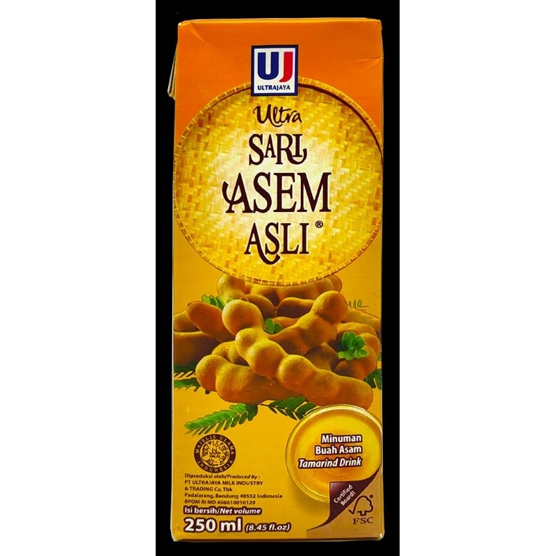 

ultra sari asem asli 250 ml 1 dus isi 24