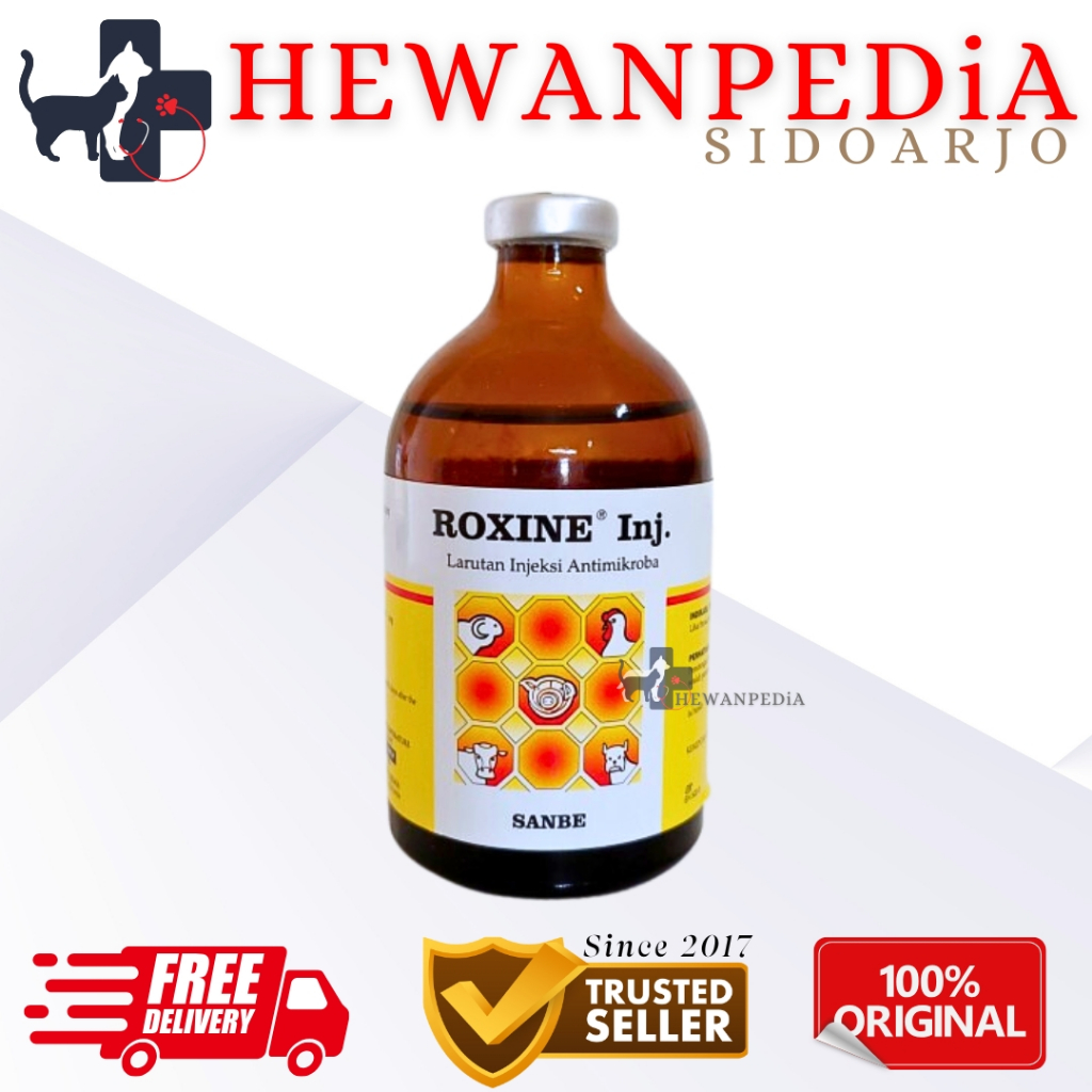 ROXINE 100 ml - Obat Infeksi Pernafasan CRD Ngorok Cekres Enrofloxacin Hewanpedia Obat Anjing Kucing
