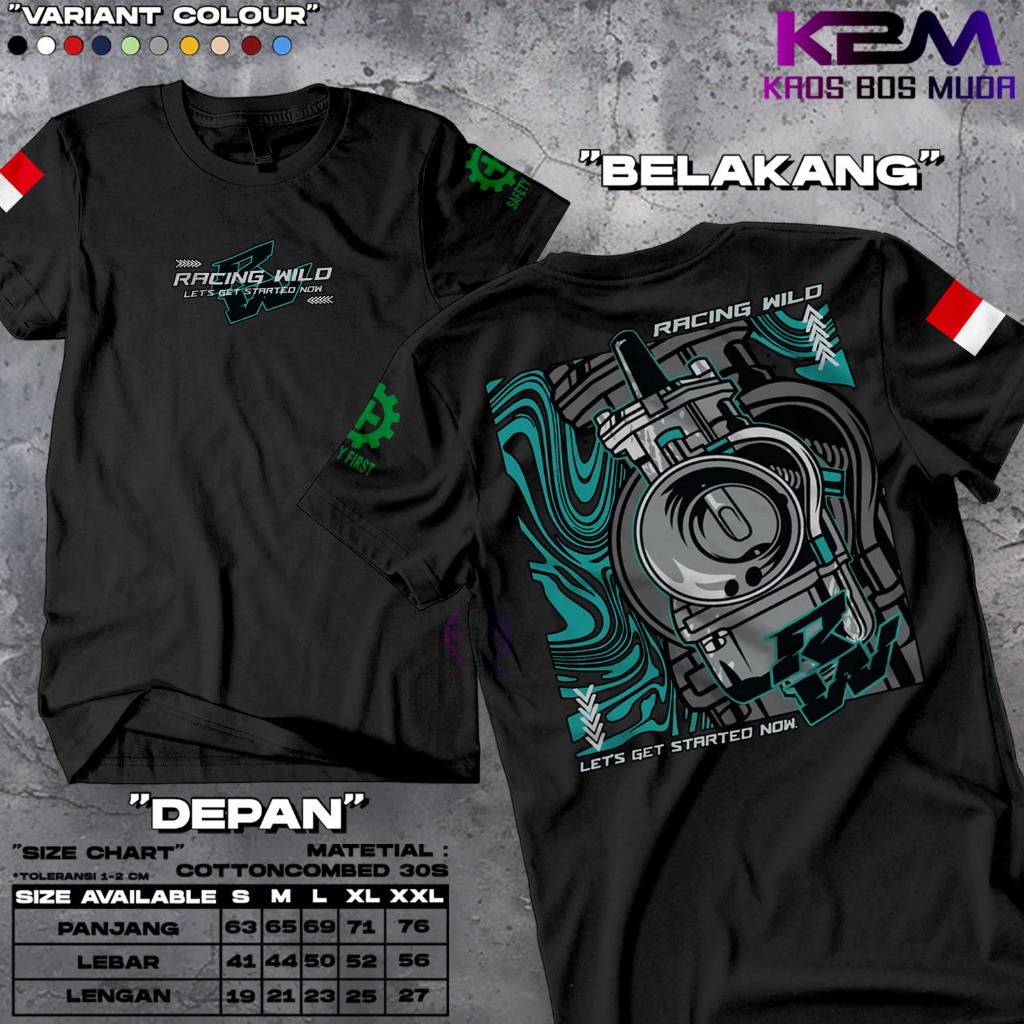 Kaos Atasan Pria Racing Wild - Kaos Sablon - Kaos Racing - Kaos Keren - Kaos Pria dan Wanita Terbaru
