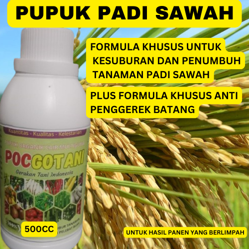 Pupuk Padi Sawah/Pupuk Organik Cair Padi Sawah/Pupuk Padi Organik/Pupuk Booster Padi/Pupuk Padi 0.5L