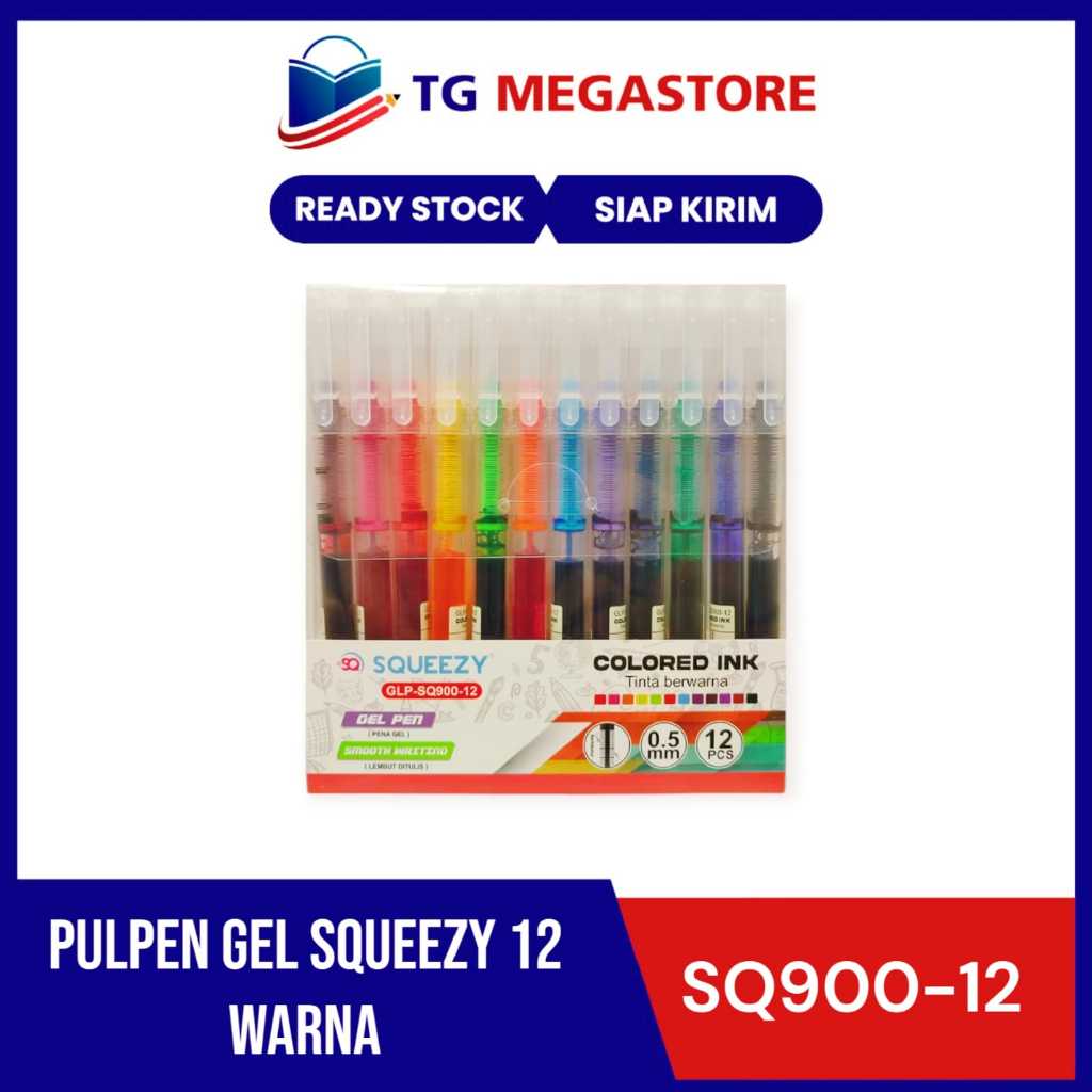 

Pulpen Gel Squeezy 12 Warna GLP-SQ90012