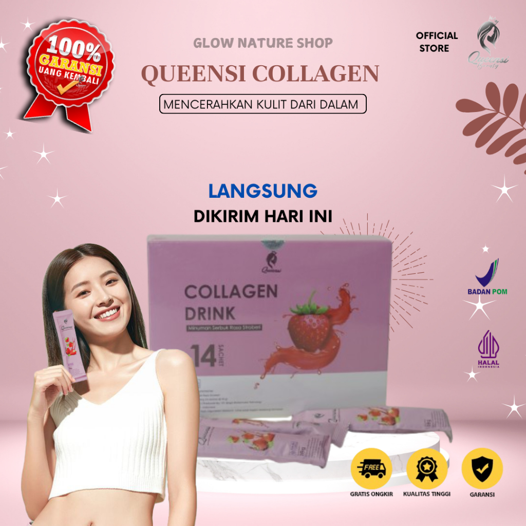 KOLAGEN QUEENSI | MINUMAN PENCERAH KULIT | Minuman Kolagen 100% Original BPOM