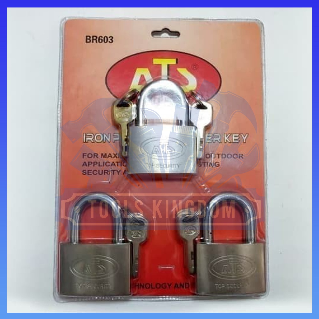 Gembok Master Key ATS 60mm × 3 pcs - ATS Kunci Gembok Master Key 60mm 3 gembok