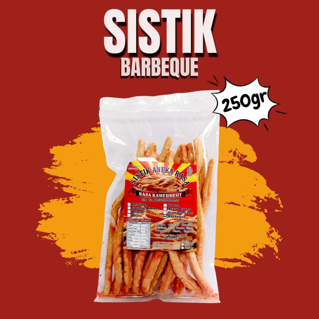 

Sistik Barbeque 250 gram Sistik Aneka Rasa Kameumeut