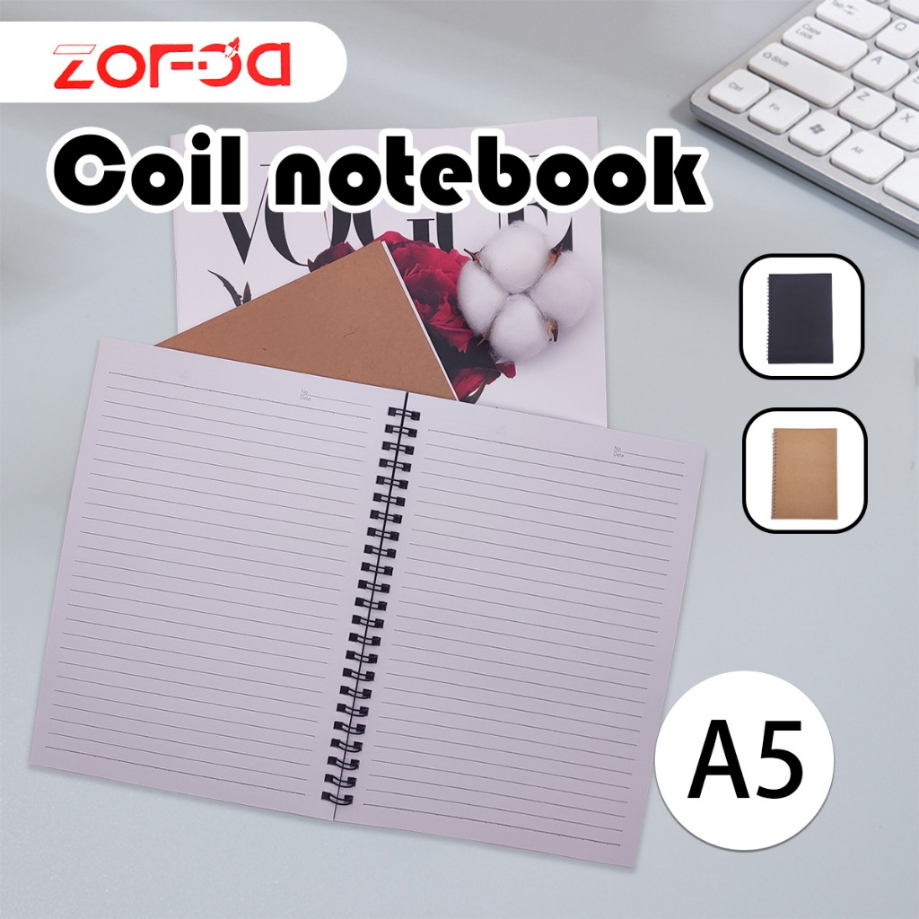 

[ZOFDA] Buku Catatan Buku Tulis Harian Harian Simple Spiral Notebook Coil Notebook A5 60 Sheets